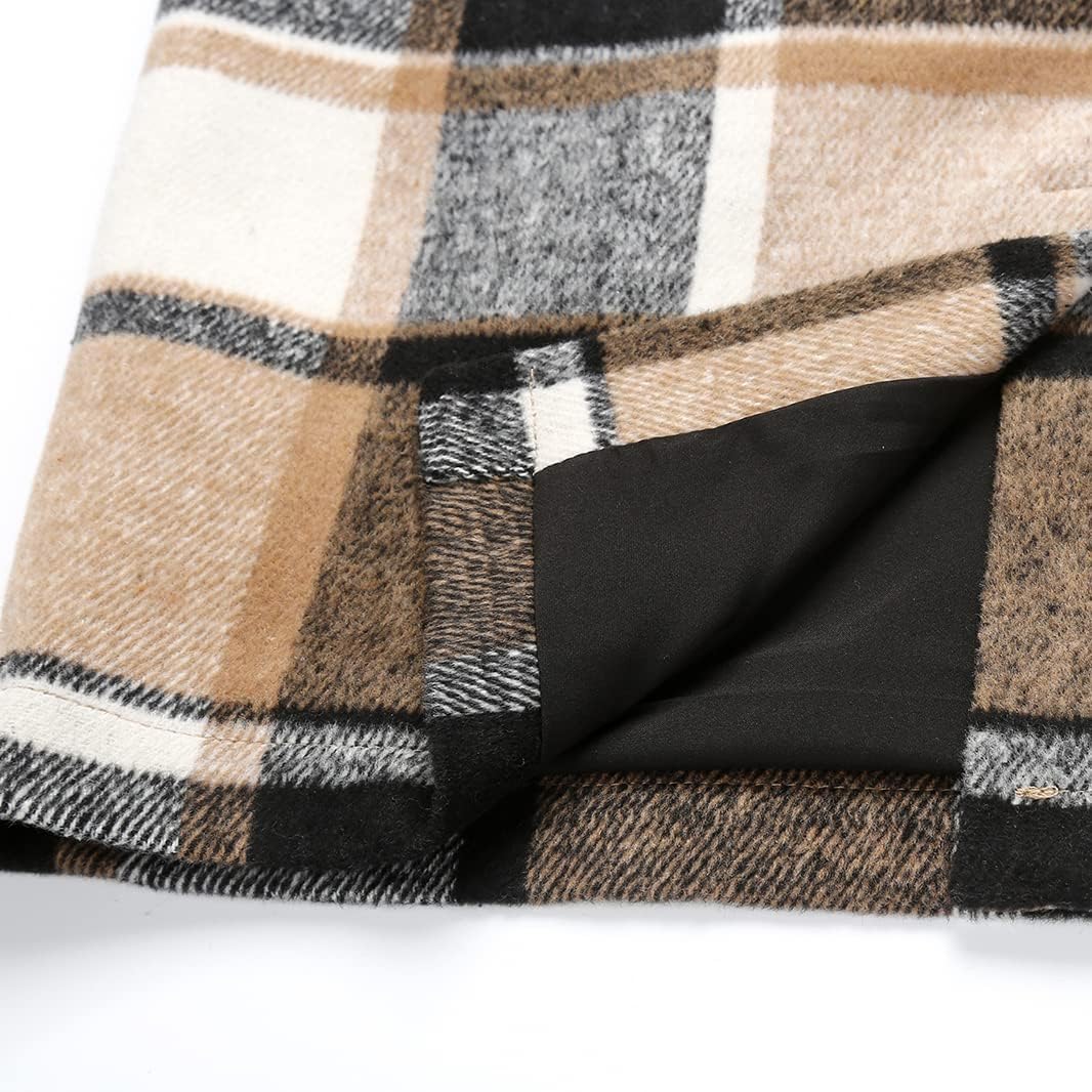 Mywinway Plaid Skirts for Women 2025 Fall Winter Knee Length Wool Pencil Skirt - Image 6