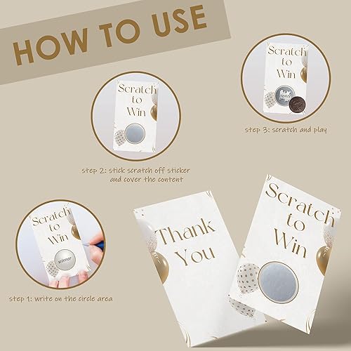 Miniatura 4 de Mr-Label 100 tarjetas adhesivas para raspar, cupón de bricolaje para negocios, tarjetas de rascar para ganar, notas de rascar, certificados de