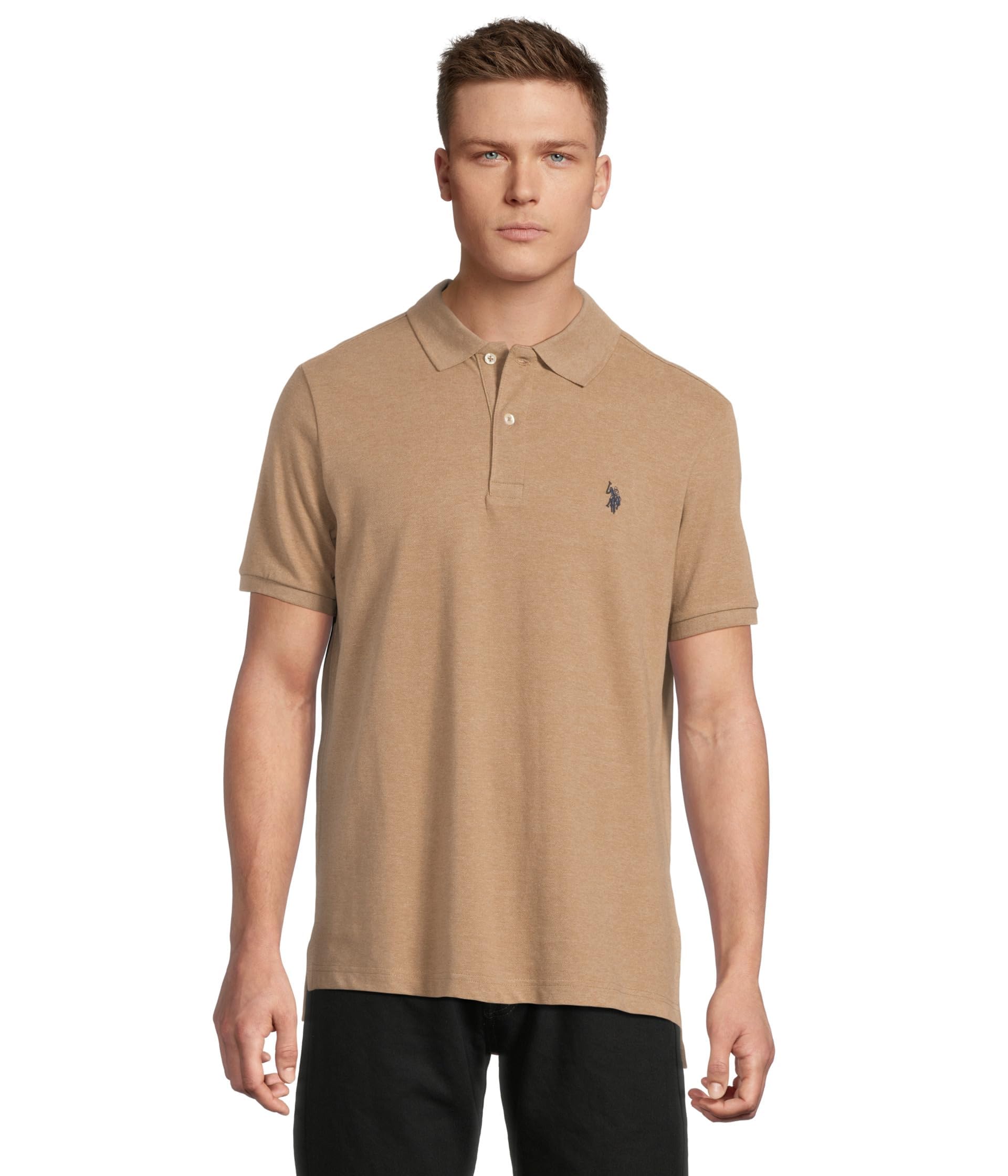 U.S. Polo Assn. Men's Classic Polo Shirt, Two-Button Closure Pique Polo Shirt, Summer Fashion Golf Shirt