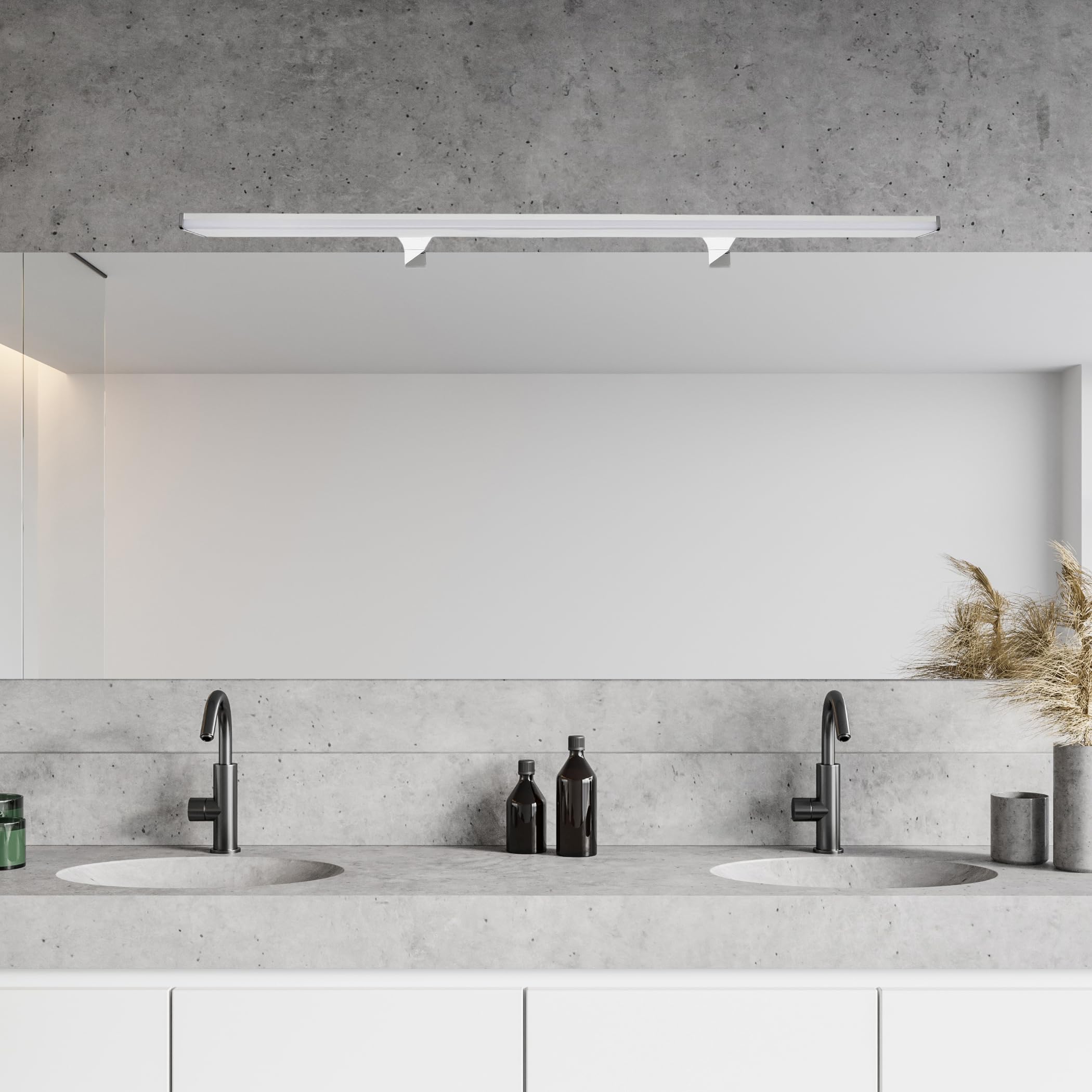 SEBSON® LED Lampe Miroir Salle de Bain 120cm, Lumière de Surface + Lumière de Serrage, IP44, Blanc Neutre 4000K, 15W, 1500lm - 1200x98x44mm | 1500 lm blanc neutre 4 000 K, IP44 - 1200 x 98 x 44 mm