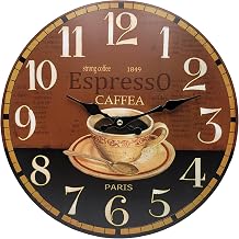 Coffee Lovers Esspresso Theme Wall Clock Shabby Chic 13" Round Wall Clock