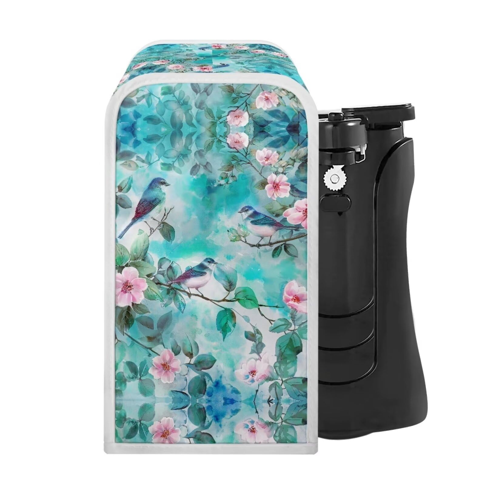LJMKZJN Pink Floral Bird Can Opener Cover Durable Can Opener Dust and Stain Protection Small Appliance Cover for Kitchen Fits Most Electric Automatic Can Openers