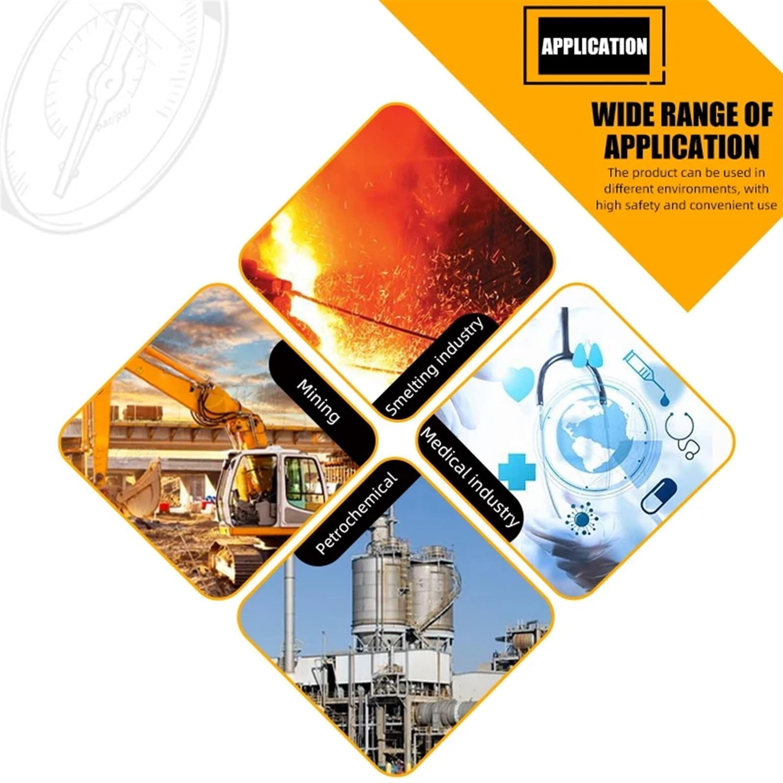 Manómetro de presión de 40 mm, 0-400 Bar/PSI, conexión Trasera, Caja de Acero Inoxidable, Junta de latón, manómetro de Agua y Gas (NPT 1-8,0-6 Bar)