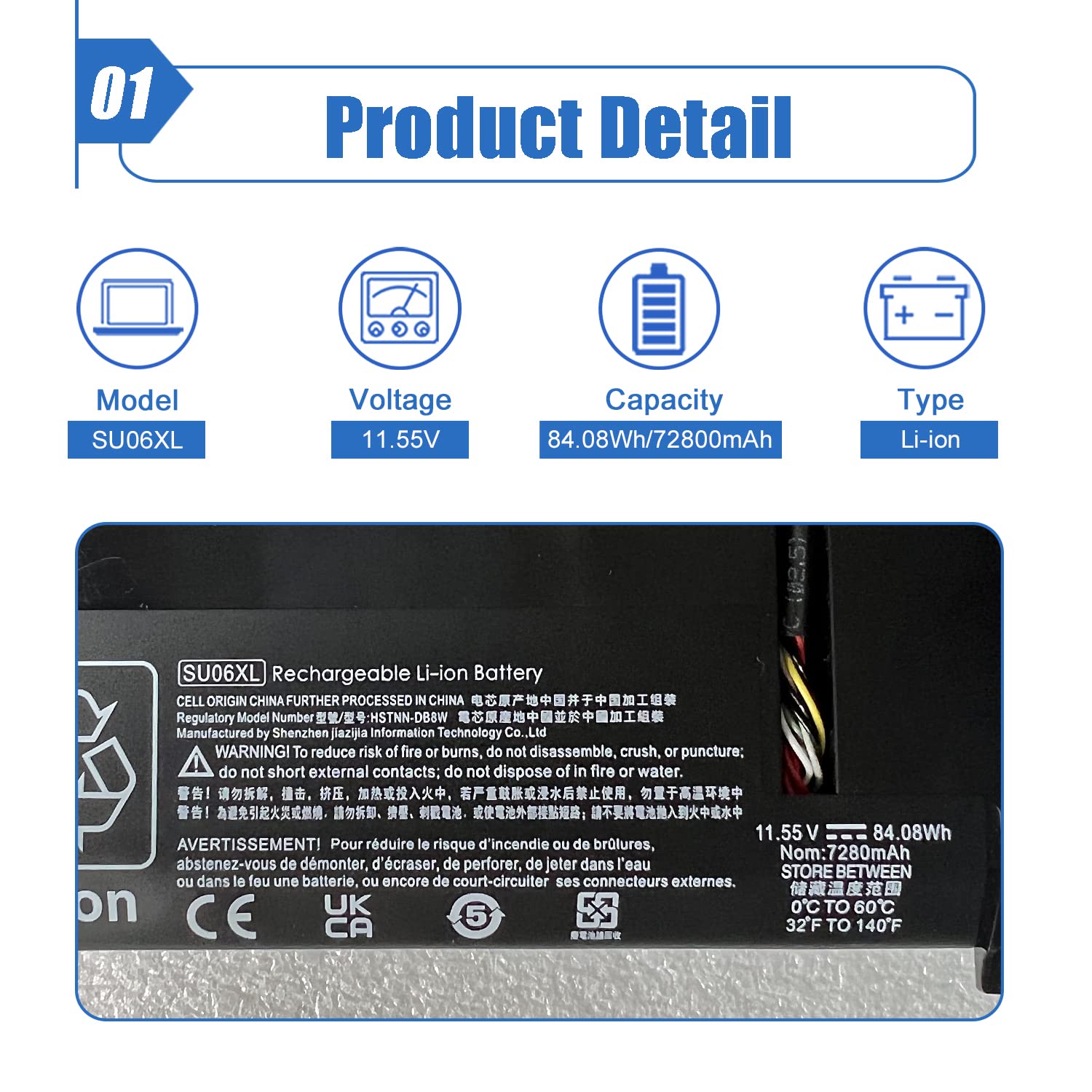 Dentsing SU06XL L29184-005 Laptop Battery Replace for HP Spectre X360 15-DF0033DX 15-DF1033DX Convertible 15-DF0XXX Series Notebook L29048-271 HSTNN-DB8W 11.55V 84.08Wh