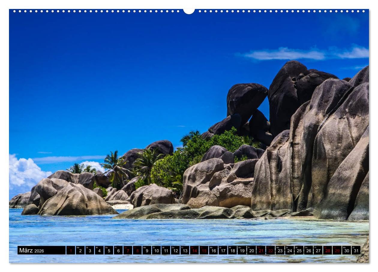 Trauminseln Seychellen (Wandkalender 2026 DIN A2 quer), CALVENDO Monatskalender: Paradies auf Erden - Seychellen (CALVENDO Natur)