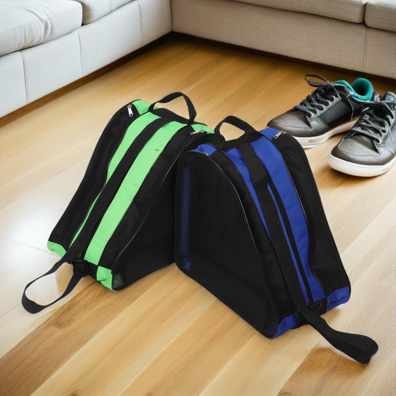 BESTonZON Borsa per Pattini a Rotelle 2 Pezzi, Grande Capienza | Tessuto Oxford Resistente alle Intemperie, Tracolla Regolabile e Scomparti Separati, per Bambine