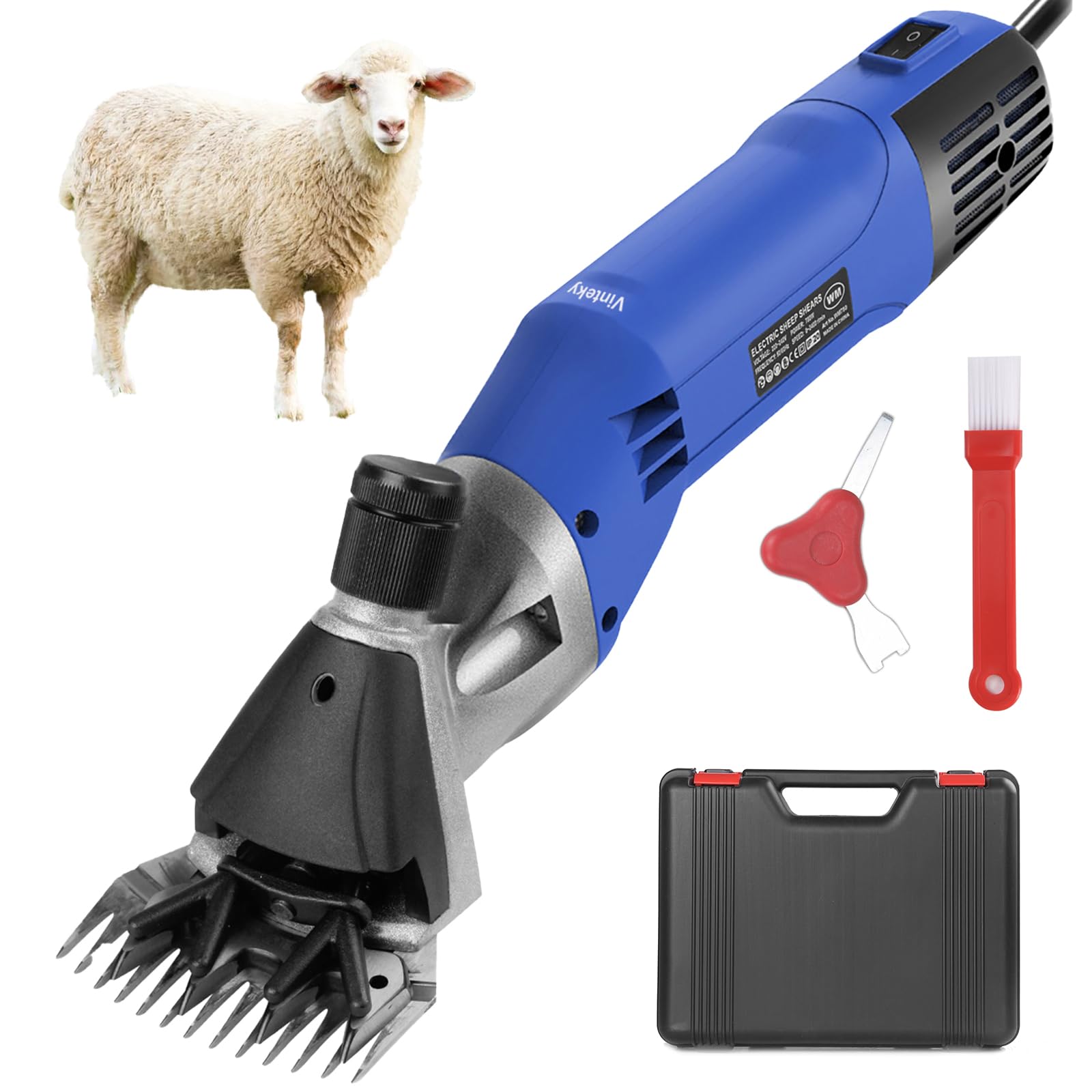 Tosatrice per Pecore Elettrica 780W, Forbici Elettriche Pecore con 6 Velocità Regolabili, Tosapecore Elettrico con Custodia Trasporto, Cesoia elettrica per Pecore Montoni Capre Animali da Fattoria