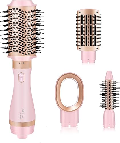 Nicebay Cepillo secador de pelo, cepillo de aire caliente 4 en 1 para alisarsecarrizar, cepillo secador de un solo paso, cepillo de pala, cepillo