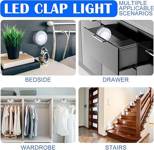 Miniatura 6 de Hoolerry 20 luces LED inalámbricas táctiles para armario luces de armario funciona con pilas lámpara táctil luces de empuje para armario garaje