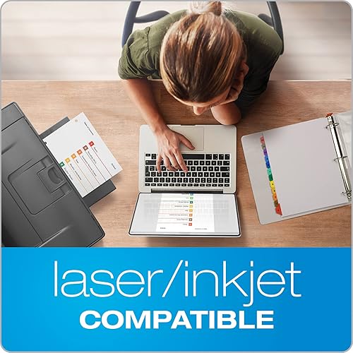 Miniatura 5 de Oxford OneStep - Separadores de carpetas, juegos de divisiones numéricas de 12 pestañas, tabla de contenido personalizable, pestañas multicolor