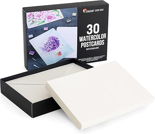 Postales de acuarela en blanco no plegadas paquete de 60 30 postales y 30 sobres de 5 x 7 pulgadas papel de acuarela pesado de 1058ozm para tarjetas