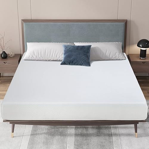 Dkeli Colchón Queen de espuma viscoelástica de gel de 10 pulgadas para sueño fresco y alivio de presión, colchón de firmeza media para niños y