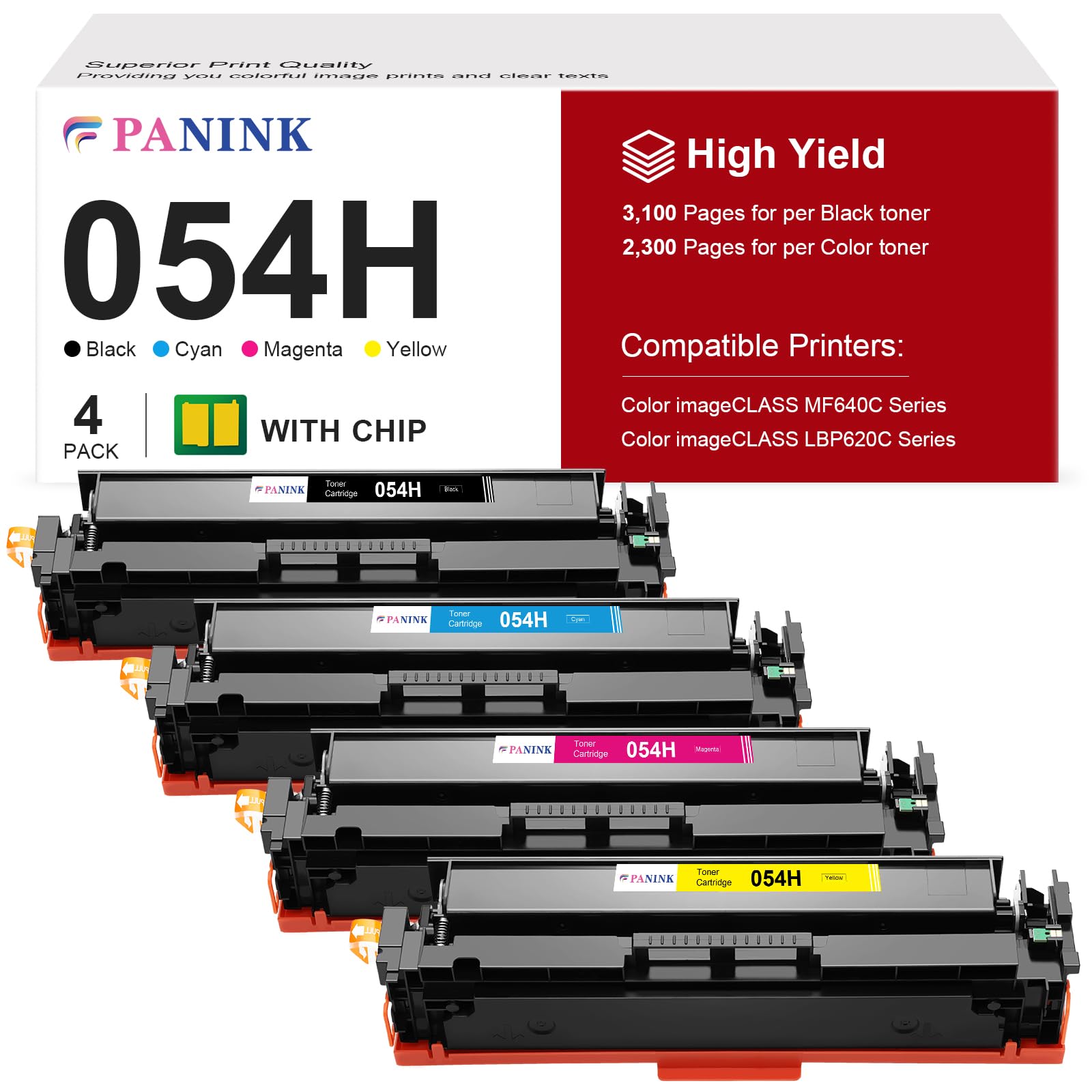 Amazon.com: PANINK 054H Toner Cartridge Set Replacement for Canon