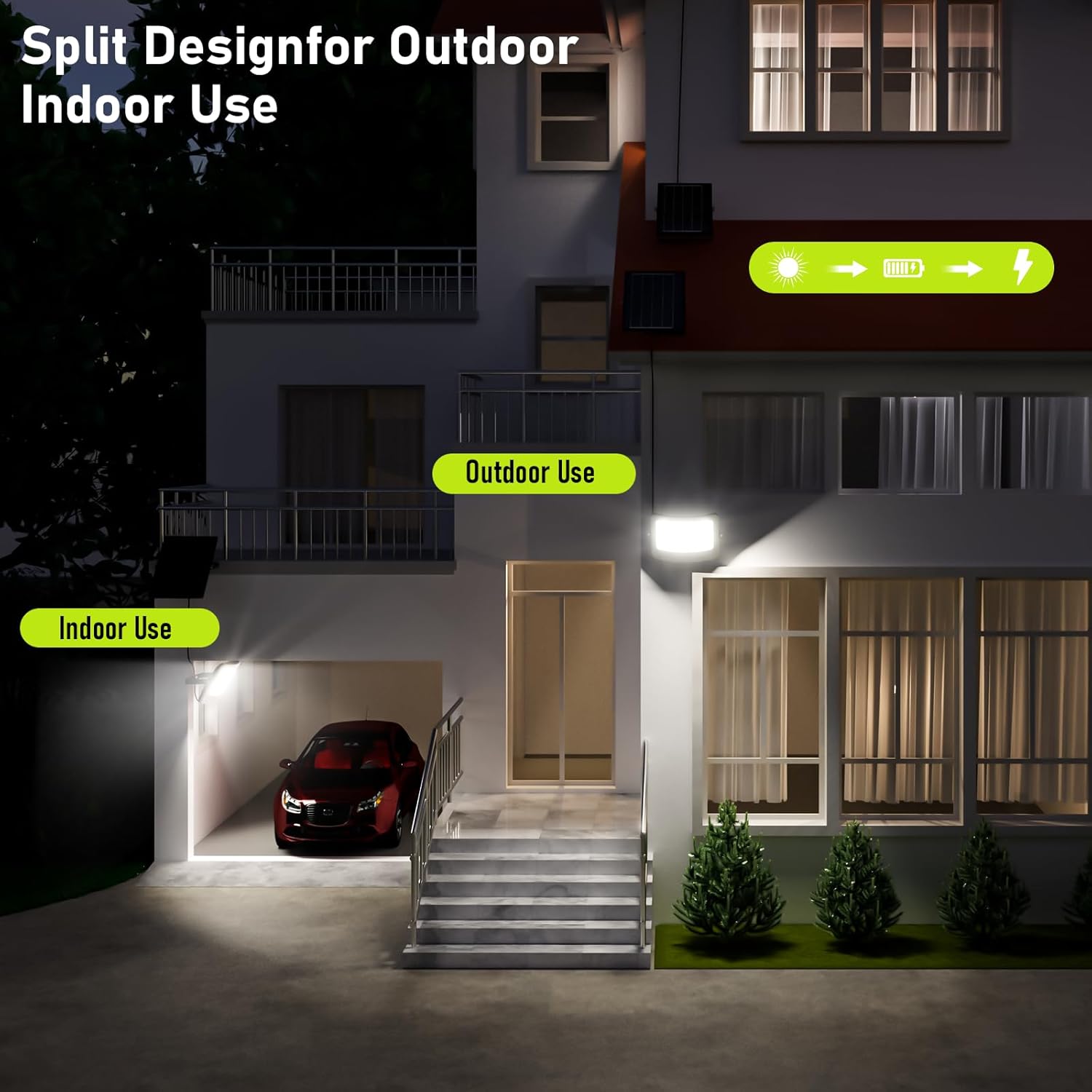 8000W Solar Flood Lights Outdoor, Solar Powered Outside Street Light Dusk to Dawn Waterproof Security Commercial Lighting with 16.4ft Cables and Motion Sensor for Yard,Garage,Swimming Pool, Pathway