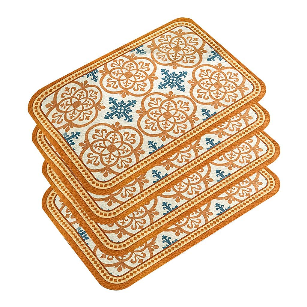 Décoration de Table, Sets de Table, Set de 4 Sets de Table pour la Cuisine et la Salle à Manger, en Similicuir imperméable et résistant à la Chaleur, Facile à Nettoyer
