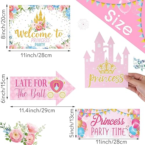 Vista 2 de Epakh 20 piezas de decoración de fiesta de bienvenida para cumpleaños, baby shower, suministros de fiesta (princesa)