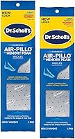 Dr. Scholl's Air-Pillo Memory Foam Insoles 2-Pack Unisex - Custom Cushioning, Odor Control, Fits Any Shoe