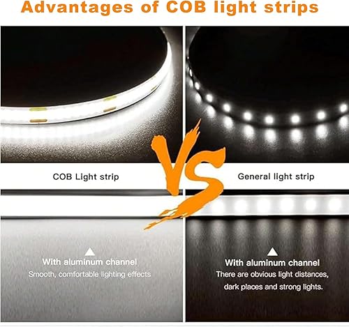 Miniatura 4 de Tira de luces LED USB de 5 V, tira de luz COB de 3.28 pies, tira de luz LED corta, tira LED flexible y brillante de 5 V para debajo del gabinete,