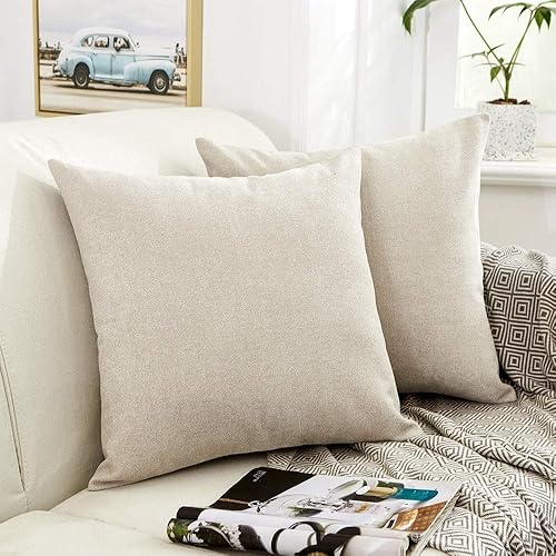 Miniatura 1 de MERNETTE - Funda de cojín cuadrado de chenille, suave, decorativa, para decoración del hogar, para sofá, cama, silla, sillón, paquete de 2 unidades