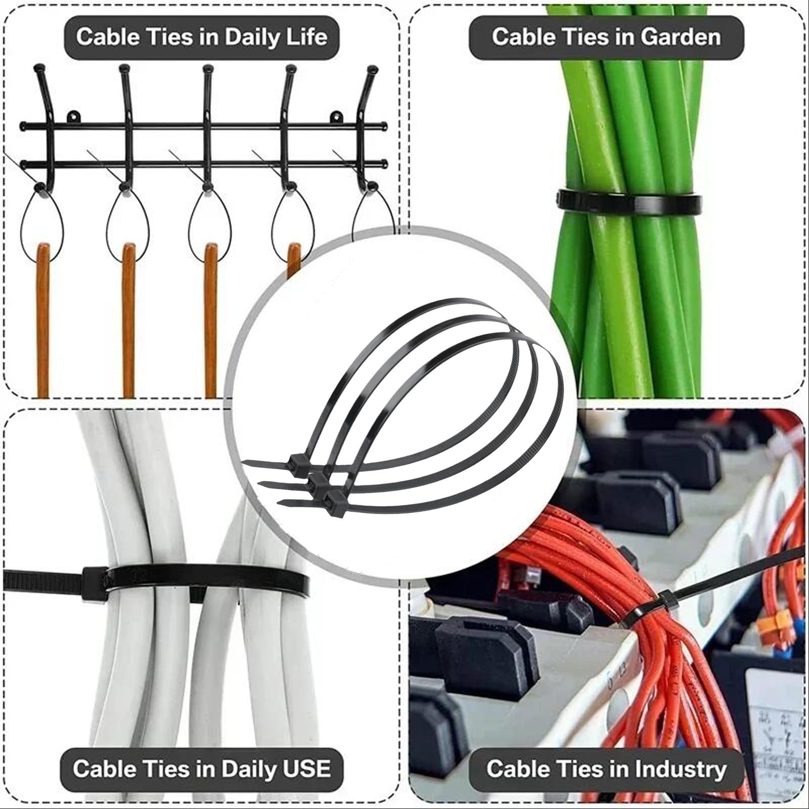 1200 Fascette Stringicavo Colorate - 3x100mm In Nylon, Autobloccanti, Riutilizzabili, 12 Colori - Foto 2