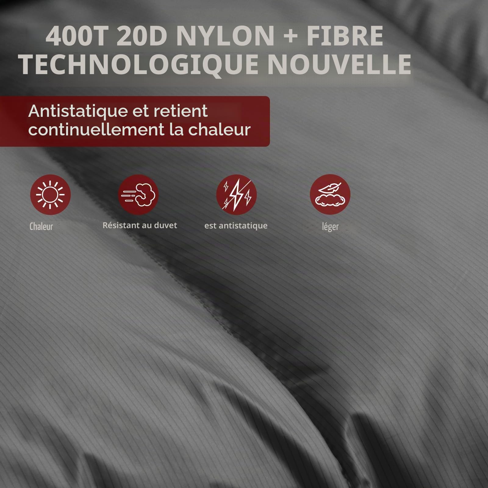 Sac de Couchage en Duvet BUERTS pour Adultes par Temps Froid. Compact et Facile à Transporter. 680 FP. Sac de Couchage de randonnée idéal pour Le Camping, la randonnée et l'alpinisme.