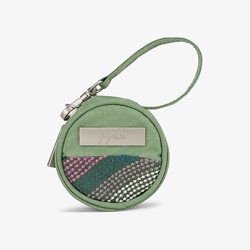 JuJuBe Soporte para chupete Paci Pod, clip Binky a bolsa de pañales o cochecito, dije de bolso, capacidad para 2 chupetes Jade bordado
