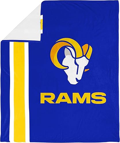 Miniatura 2 de FOCO NFL - Manta suave de felpa con micro raschel, 50 x 60 pulgadas, Los Angeles Rams