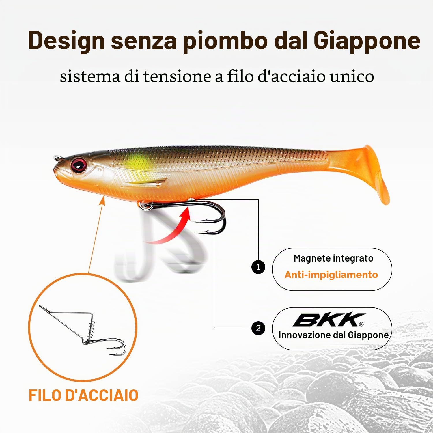 TRUSCEND Esche da Pesca in Plastica Morbida per Bass, Esche da Nuoto con coda a Paletta per Acqua Dolce e Acqua Salata, Esche da Pesca con Testa a Giga, Trote e Crappie, Regalo da Pesca per Uomini