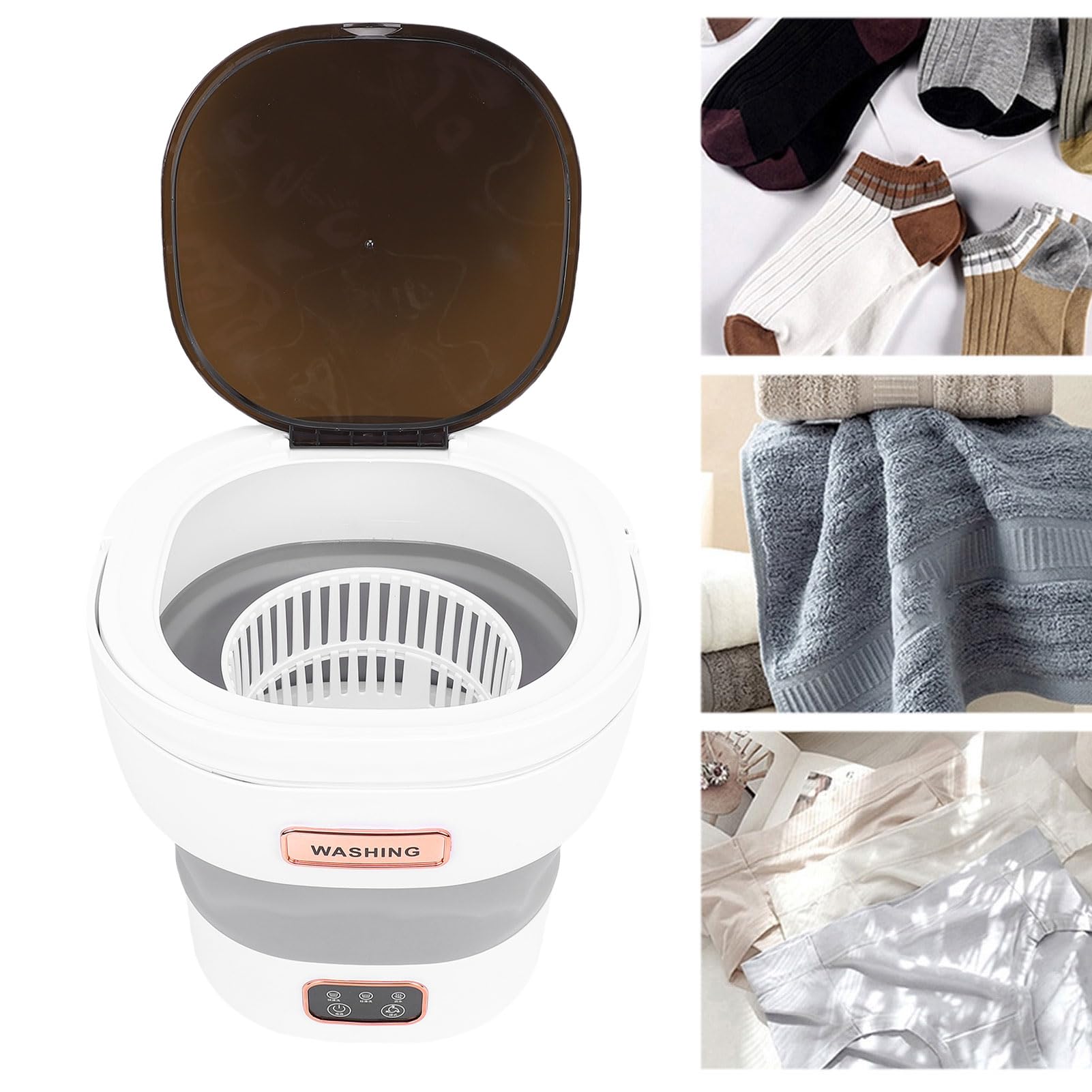 Lavadora Portátil, 12 Litros de Drenaje Automático Seco de 12l Lavadora Pequeña para Dormitorios de Apartamentos Hoteles (Enchufe de la UE)