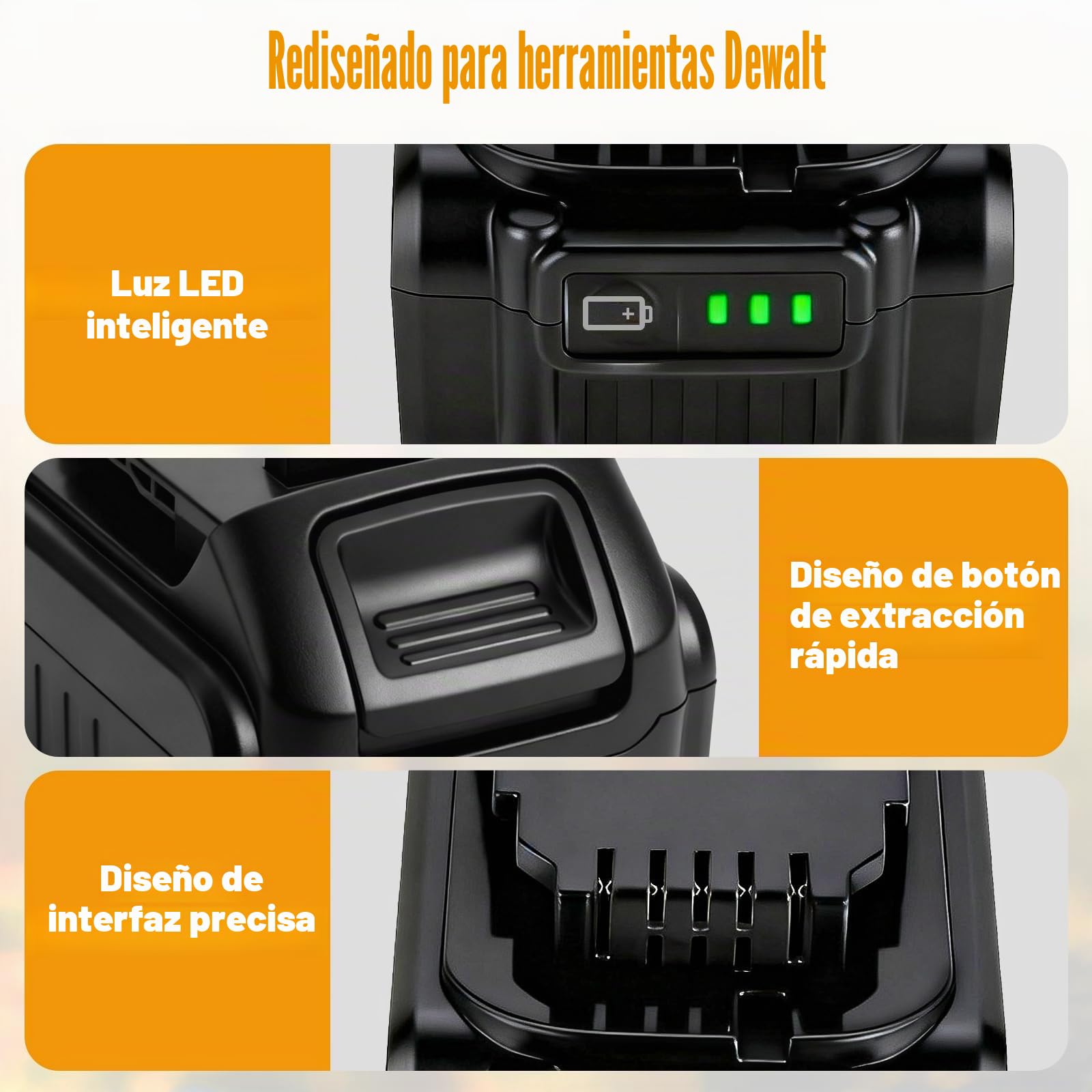 Batería de repuesto de iones de litio de 14,4 V 4000 mAh con mayor seguridad y mayor duración – Dewalt DCB140, DCB141, DCB142, DCR017, DCD730, DCR020, DCR027, DCV582, para Dewalt XR 14,4 V Series