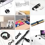 219pcs Cable Management Kit 4 Wire Organizer Sleeve, 20 Cable Holder, 40 Cord Clips and 30+5 Roll Multi-Color Self Adhesive Cable Organizer Straps and 100 Fastening Cable Ties for TV Office Home