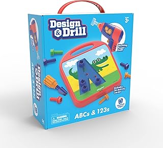 Learning Resources Design & Drill ABC & 123 Fine Motor Skills Construction Toy