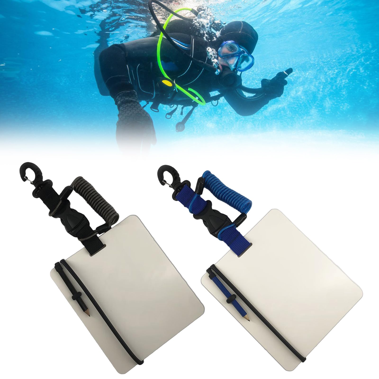 Unterwasser Schreibtafel, Tauch Wordpad mit Bleistift und Schnellverschluss Schnalle, Unterwasser Wordpad, einfach zu verwendende Tauch Schreibtafel
