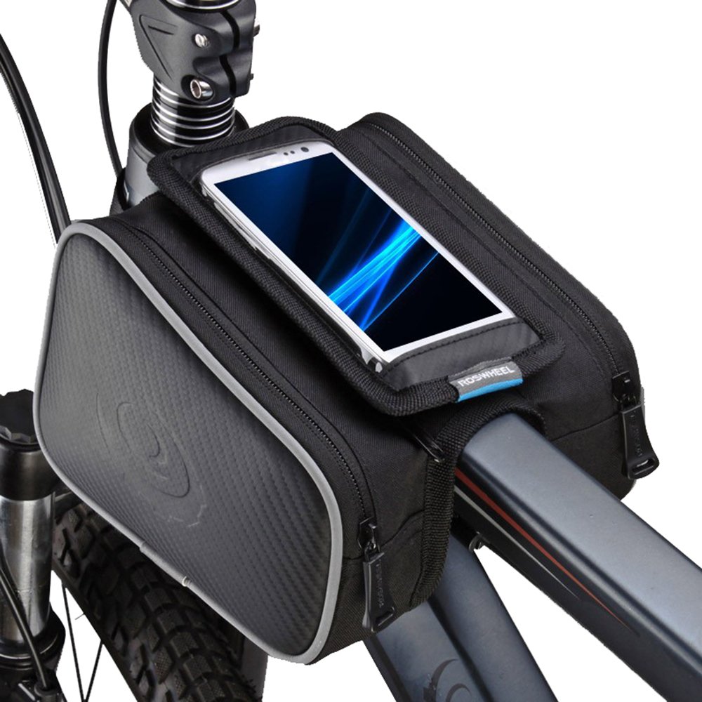 WILDMAN - Borsa Per Bici Waterproof 1l Con Tre Tasche E Finestra Tattile Wildman Es6 Nera - Foto 5