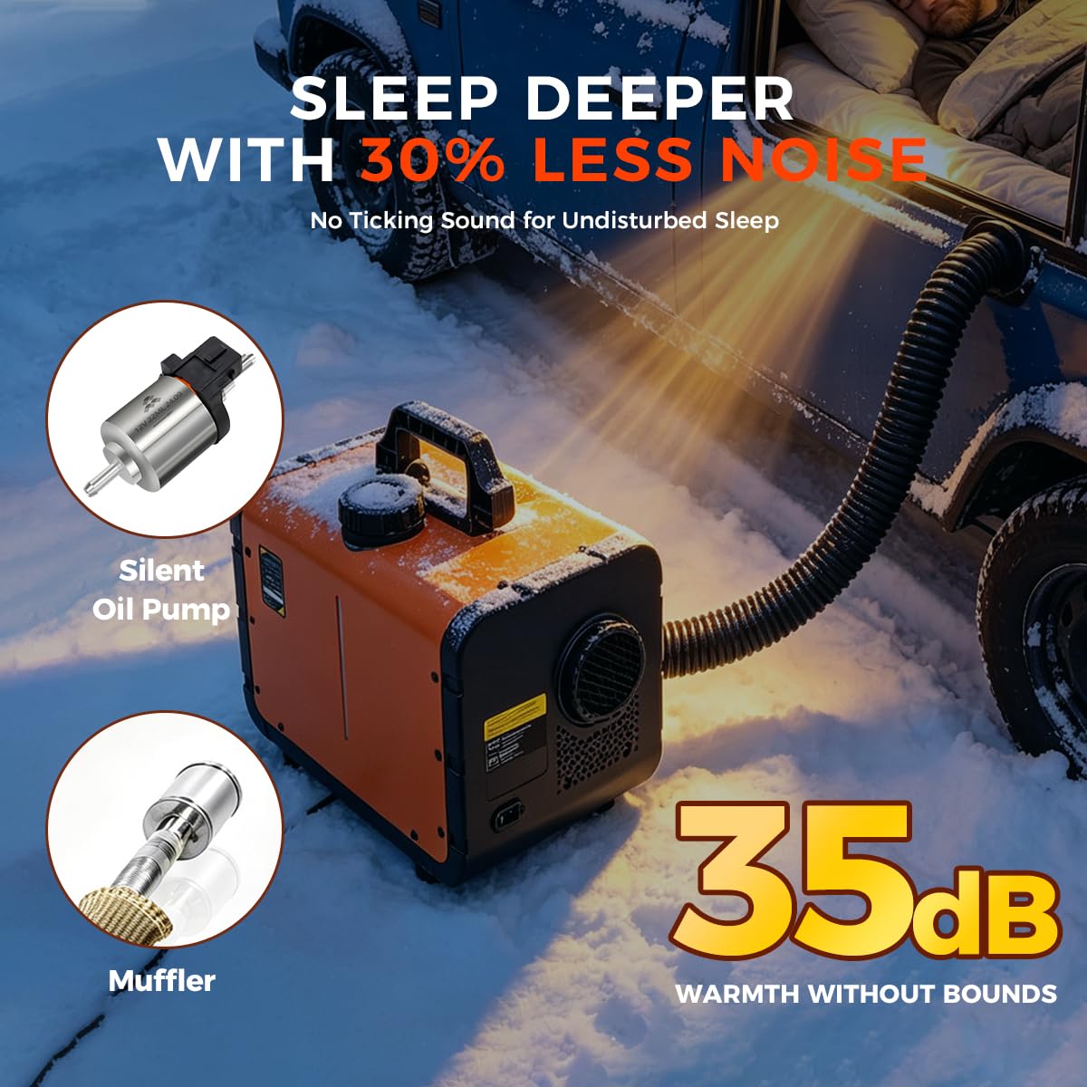 Sunster 8KW Diesel-Lufterhitzer All-in-One mit WLAN & APP Steuerung, Standheizung für Wohnmobil LKW Camper, leise Ölpumpe, 5L Tank, 12V/24V & 230V Netzbetrieb, schnelle Warmluftheizung(TP W1)