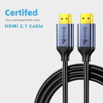 4K 8K HDMI2.1 Cable 48Gbps 6.6ft/2m,Ultra-High Speed HDMI Cable Braid - 4K:240Hz 8K:60Hz,HDR Compatible with Roku TV/PS5/4, Switch, Xbox/HDTV/Blu-Ray (6.6ft)