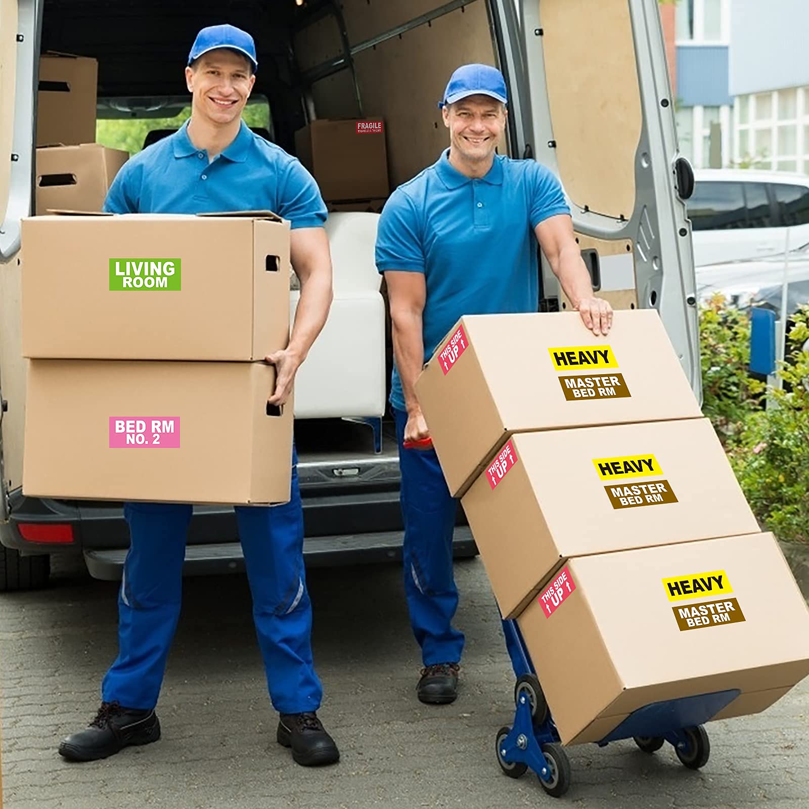 Andaz Press 720 Moving Labels - Color Coded Stickers For 1-5 Bedroom House Moving