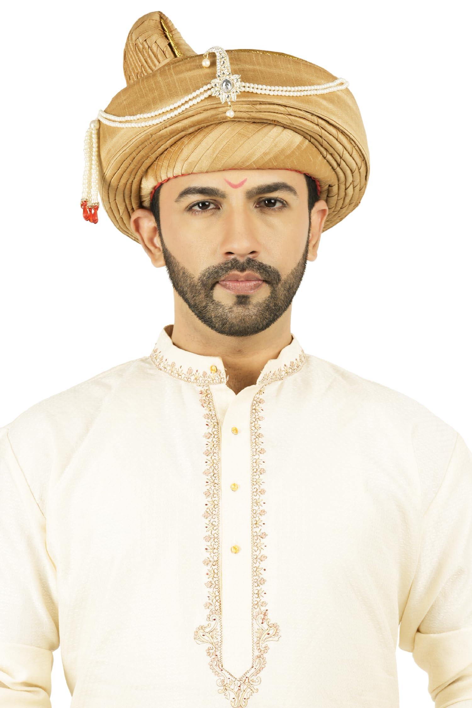 PRIYAKANT SAFAWALA Traditional Handstitch Ready To Wear Golden Colour Peshwai Pagdi (Turban/Safa) For Special Maharashtra Wedding And Traditional Function Use It For Man (Free Size) (B0CT551145) Amazon Price History, Amazon Price Tracker