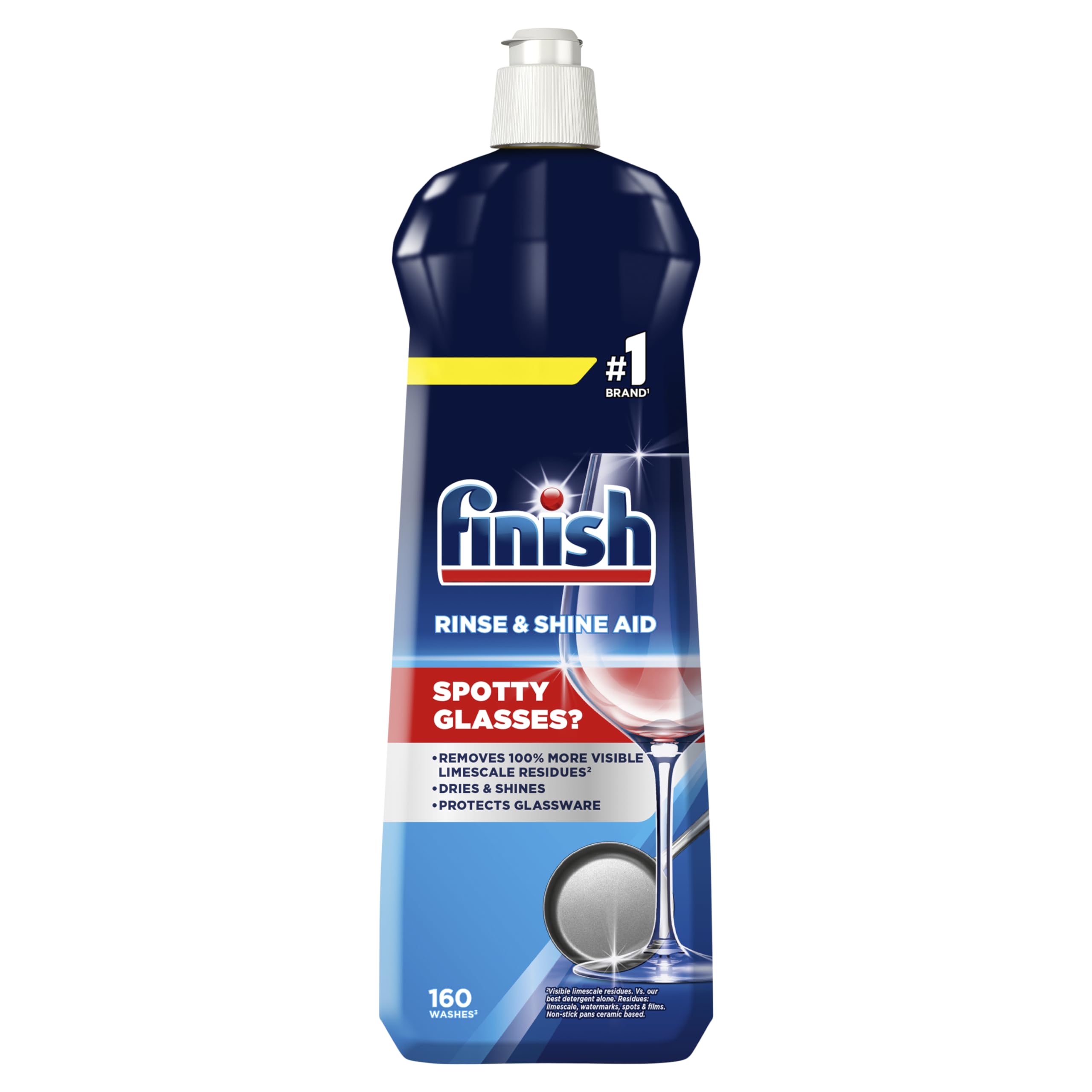 Dishwasher Rinse Aid, Fresh Rinse & Shine Cleaner, 800ml, Ultimate Clean & Diamond Shine, Glass Protection, Spot Prevention, Better Drying vs Finish Detergent Alone