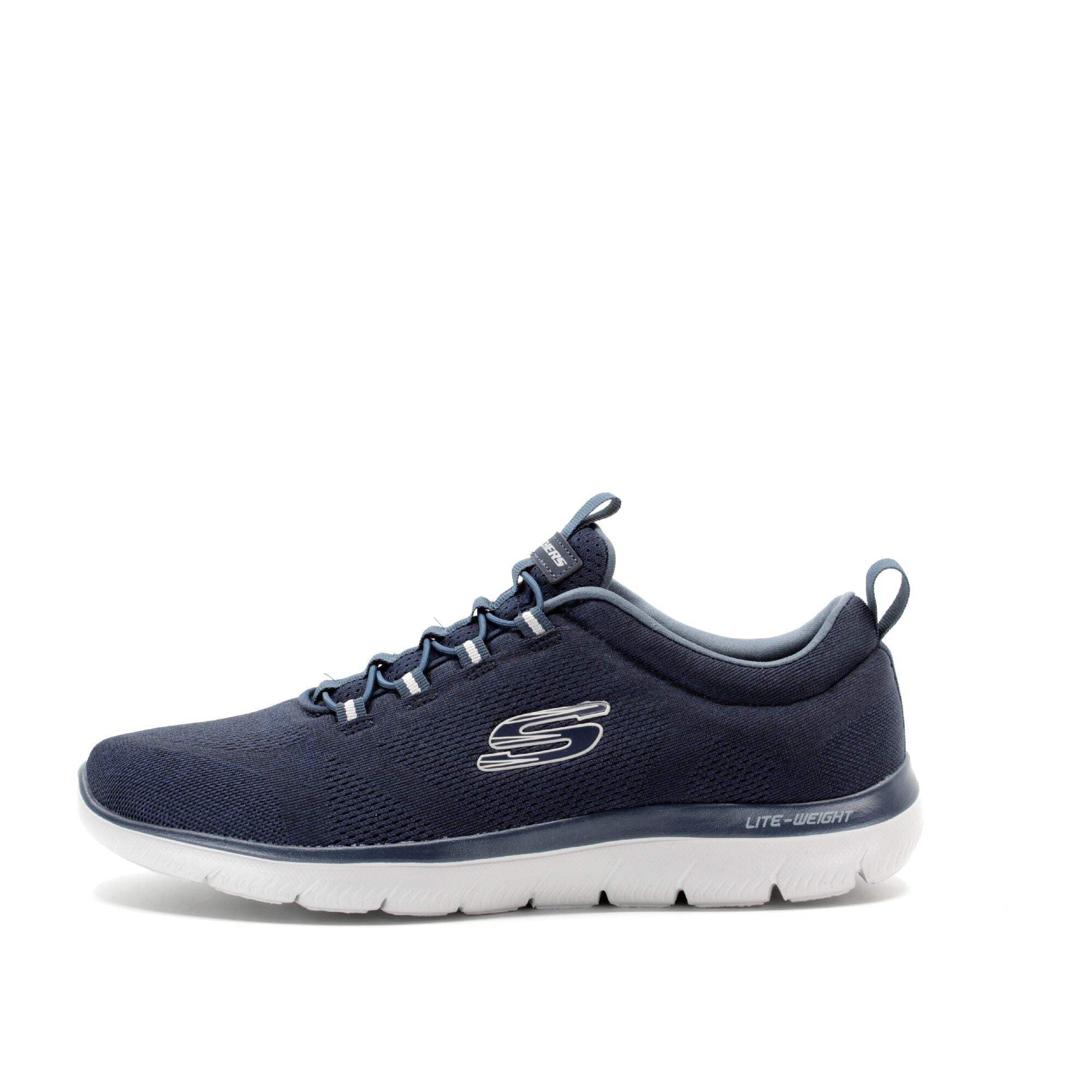 Skechers Men's Summits Louvin Trainers, Navy Mesh/Pu/Trim, 8 UK