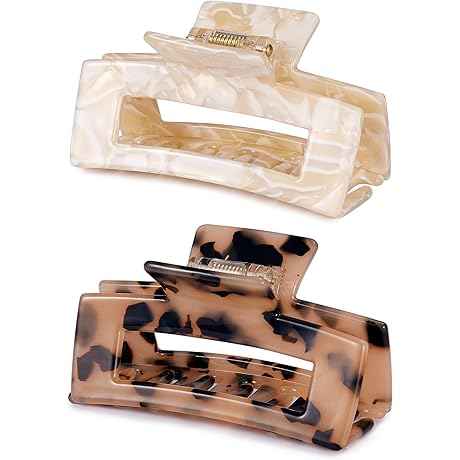 3 Inch Marble Hair Claw Clips