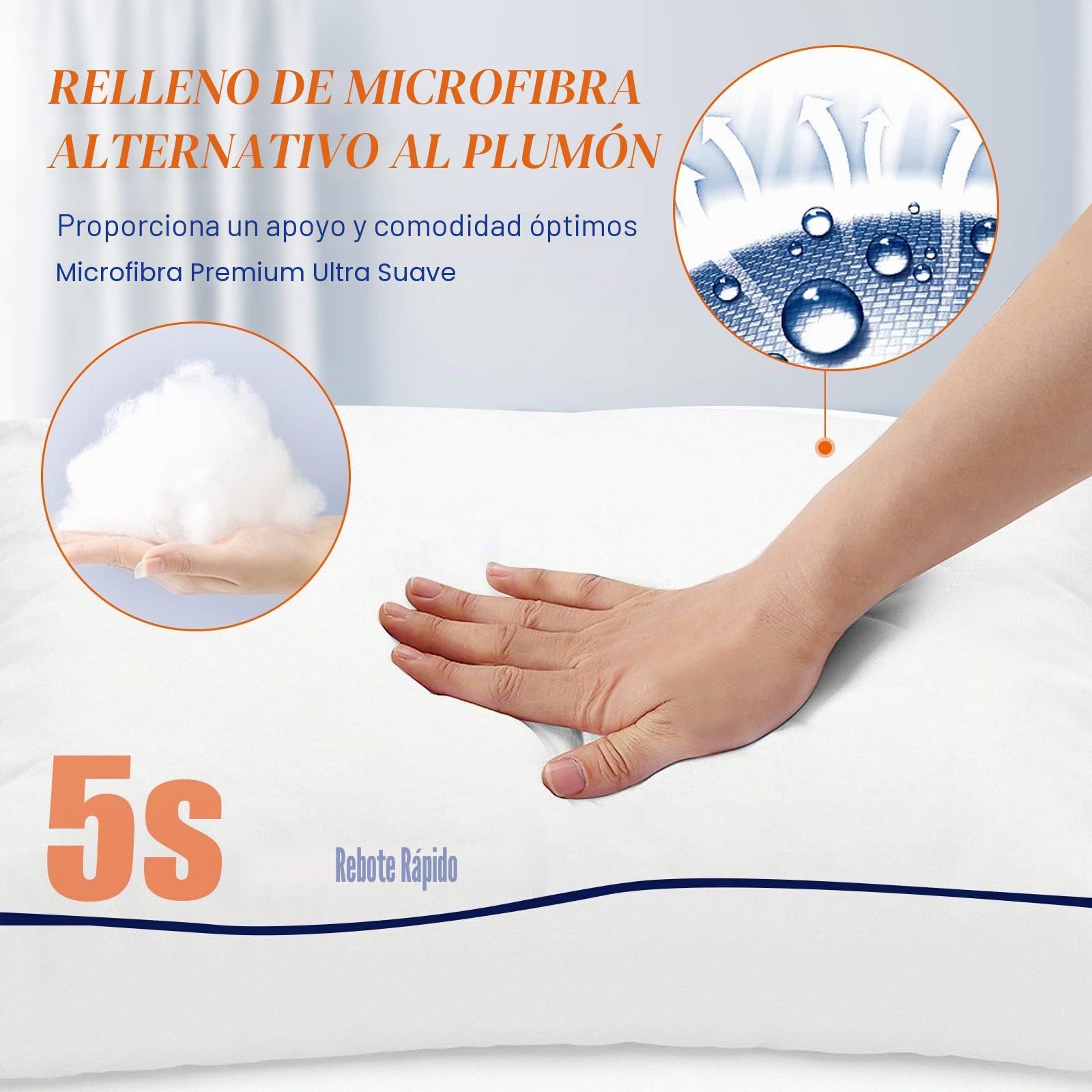 MZOIMZO Almohadas de cama para dormir, tamaño King, juego de 2, calidad de hotel refrescante con relleno alternativo de plumón suave de primera calidad para personas que duermen de espalda, boca abajo