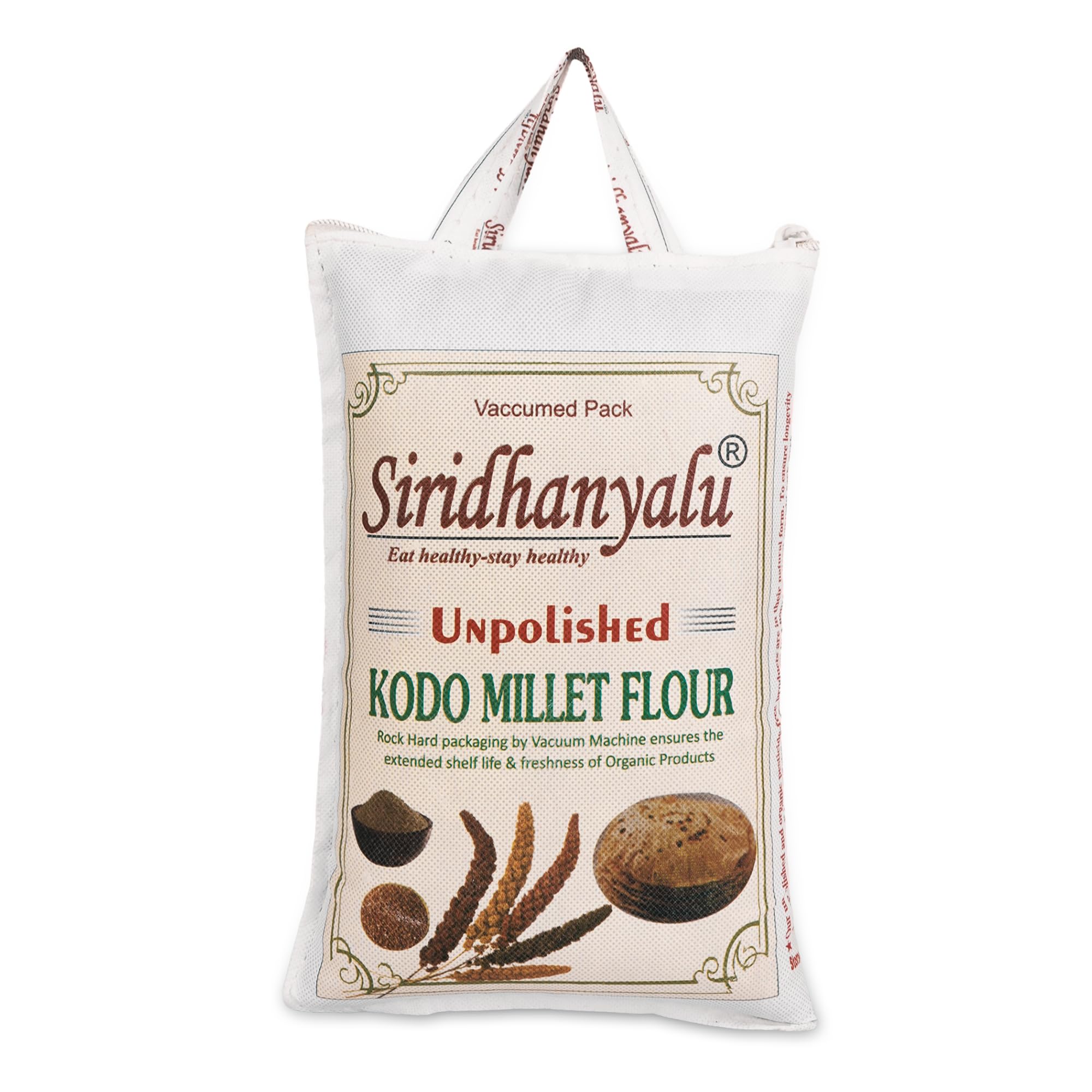SIRIDHANYALU Kodra Atta (Unpolished & Organic) | Gluten Free Kodo Millet Flour (Powder) For Nutionist | Kodo Millet Flour For Weight Watchers