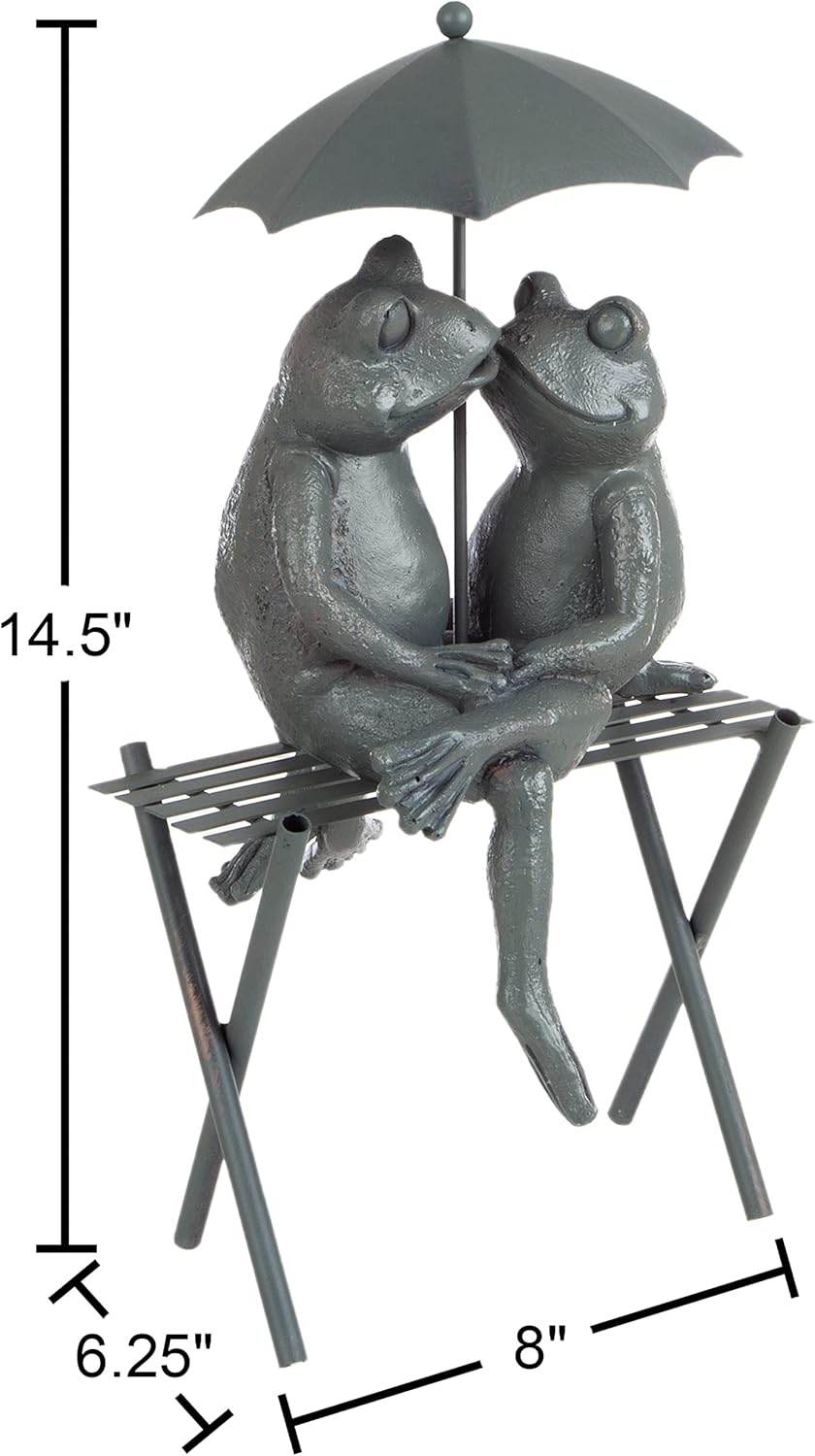 Frog Couple Statue-Resin Romantic Animal Figurine for Outdoor Lawn and Garden D?cor-Great for Flower Beds, Fairy Gardens, and More by Pure Garden