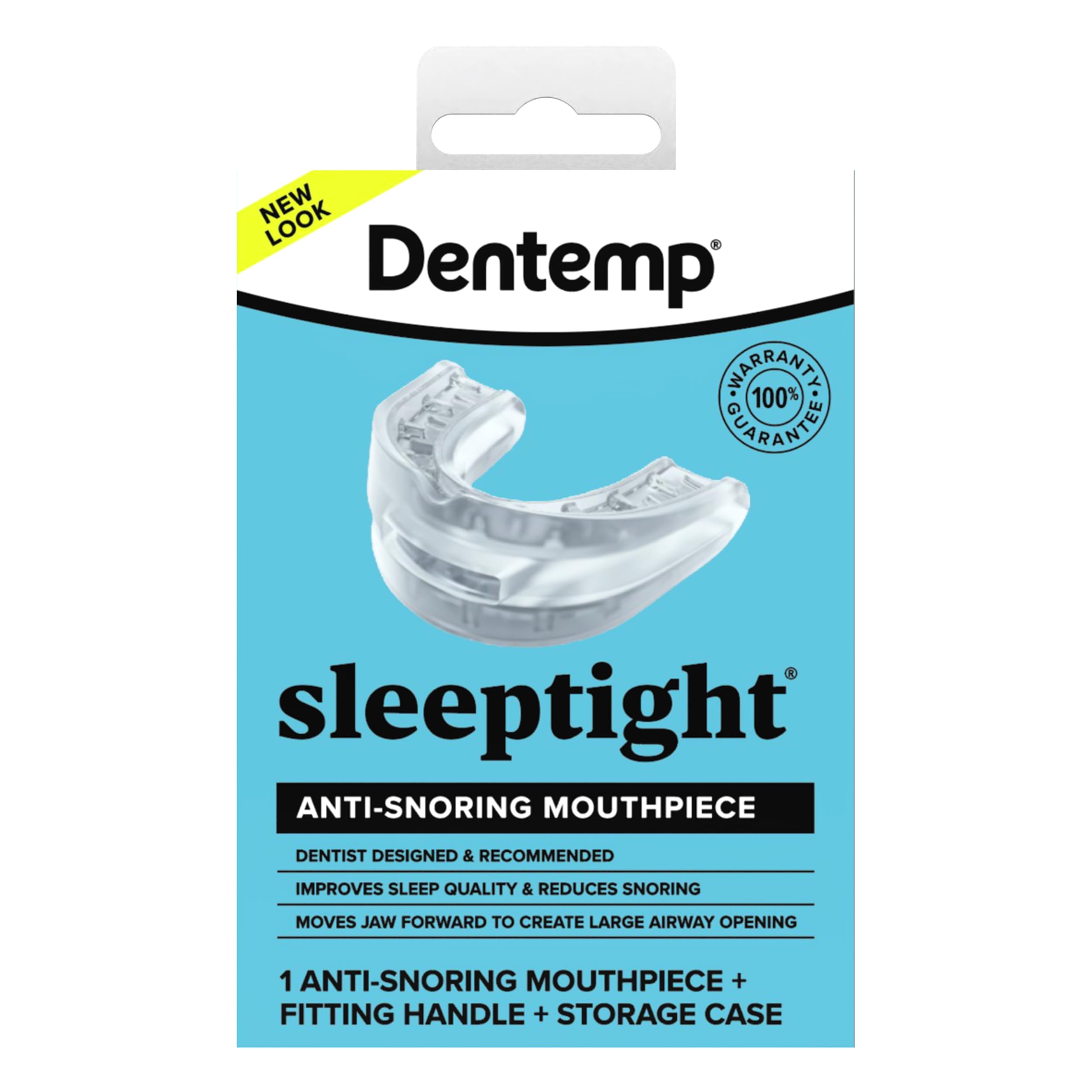 Dentemp SleepTight Mouthpiece – Anti Snoring Device - Custom Fit Snoring Mouthguard for a Better Night's Sleep - Device Designed by Dentist and Made in USA 1pk (Packaging May Vary)