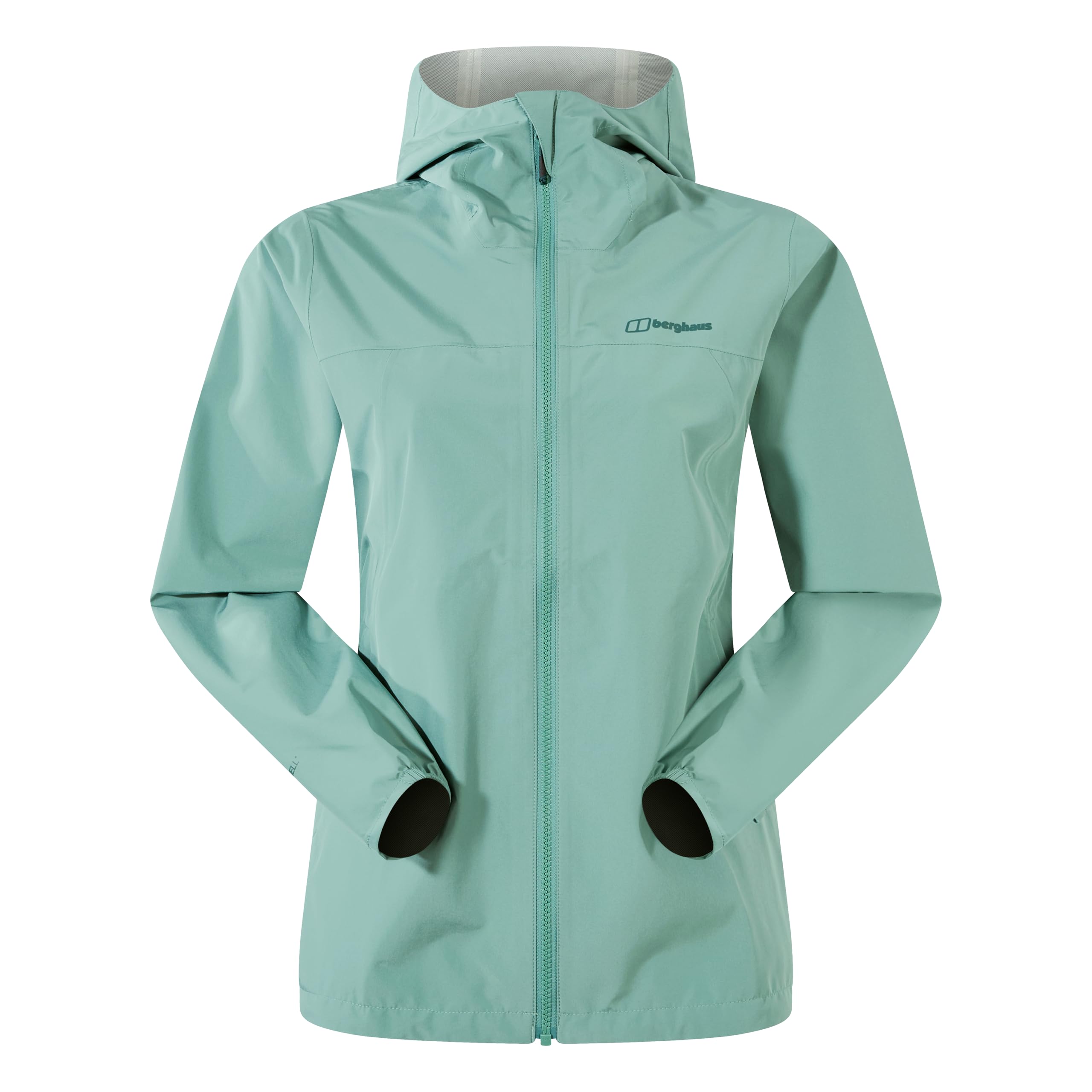 Berghaus Women's Deluge Pro 3.0 Shell Rain Jacket | Breathable Coat | Durable | Waterproof | Adjustable Waterproof Jacket, Light Terrain, 14