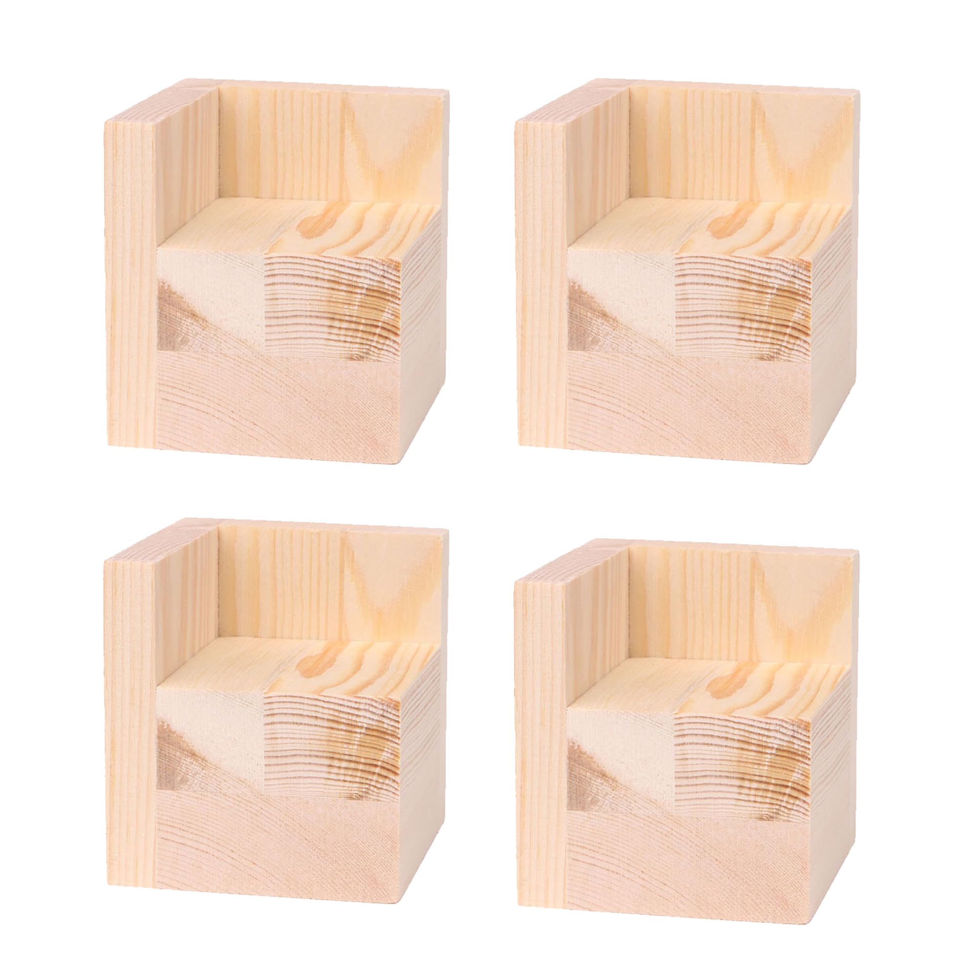 Mxfans Wood Home Furniture Riser Bed Lifters 6x6CM Feet 5CM Lift Height Set of 4