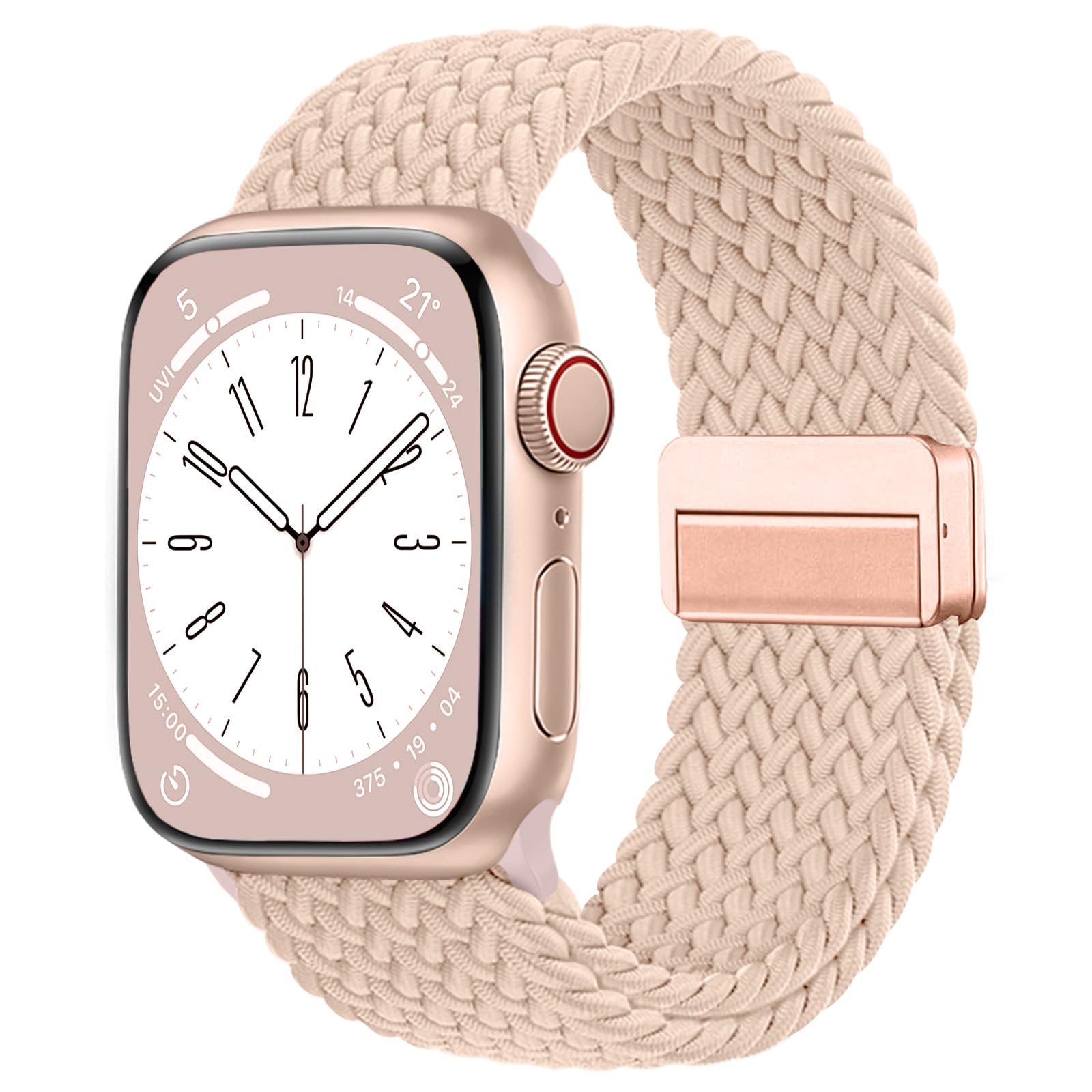 Zedoli Magnetic Braided Solo Loop Compatible with Apple Watch Band 38mm 40mm 41mm 42mm 44mm 45mm 46mm 49mm,Stretchy Nylon Sport Strap for iWatch