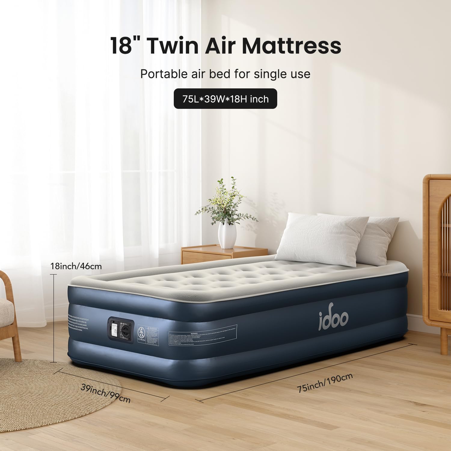 Camping Mattress Twin Size Air Mattress With Built-in Pump 18