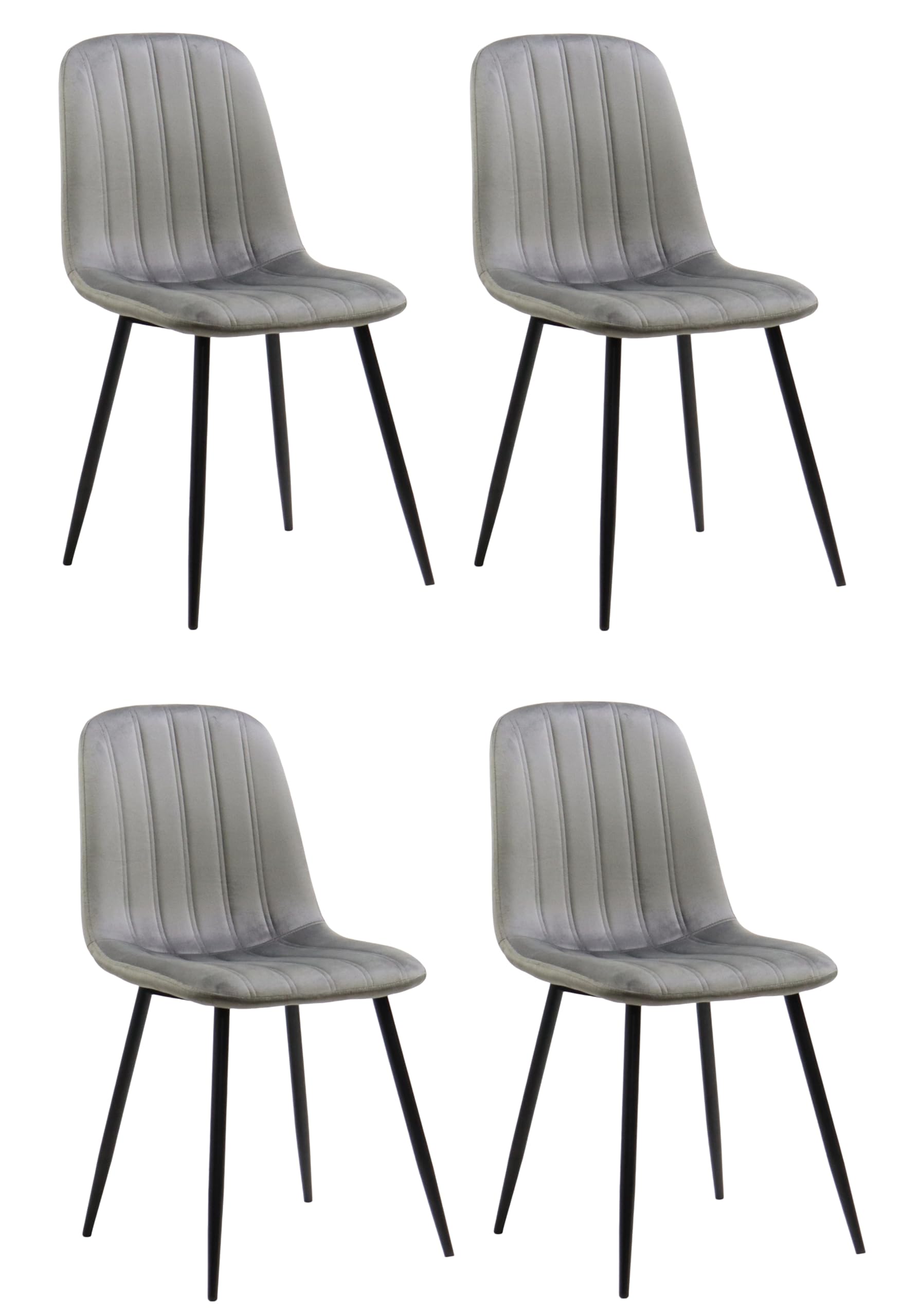 Millhouse Dining Chairs with Sturdy Metal Legs, Set of 4 for Kitchen and Living Room D20991 Velvet DuneGrey